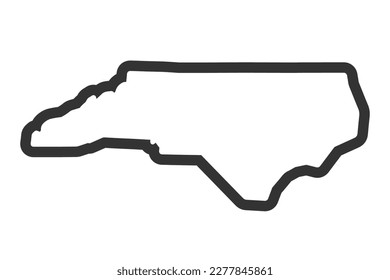North Carolina state map. US state map. North Carolina outline symbol. Vector illustration