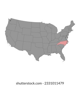 North Carolina state map. Vector illustration.
