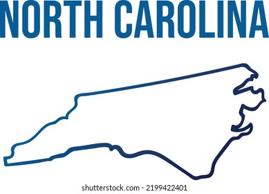 North Carolina State Outline Blue Gradient Map