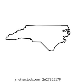 North Carolina State Outline Map Vector Graphic