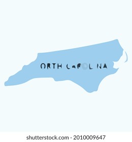 arte vectorial del mapa plano del estado de Carolina del Norte.