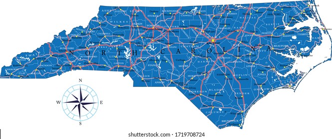 North Carolina state political map