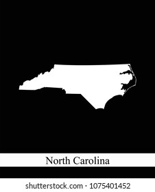 North Carolina state of USA map vector outline illustration black and white abstract background. Highly detailed map of North Carolina state of United States of America prepared by a map expert