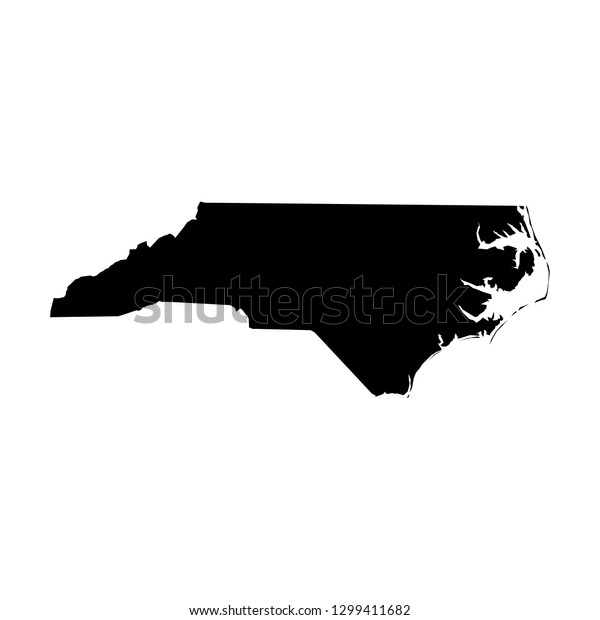 North Carolina State Usa Solid Black Stock Vector (Royalty Free) 1299411682