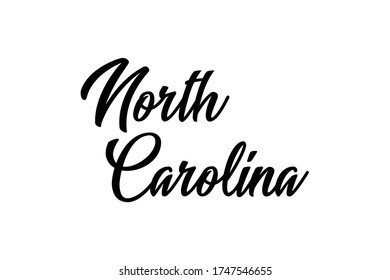 North Carolina, text design. Vector calligraphy. Typography poster. Usable as background
