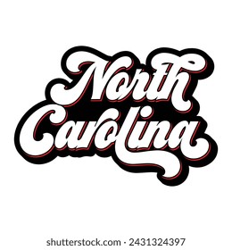 Vector de diseño de tipografía de Carolina del Norte, vector de diseño de camiseta del estado de Estados Unidos. Vector de diseño de Jersey de Carolina del Norte, diseño de camiseta para Estados Unidos