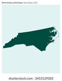 North Carolina, United States. Simple vector map. State shape. Solid style. Border of North Carolina. Vector illustration.