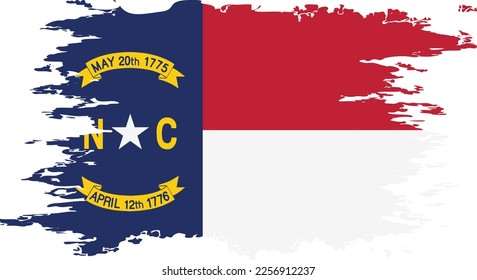 North Carolina US flag grunge brush color image, vector