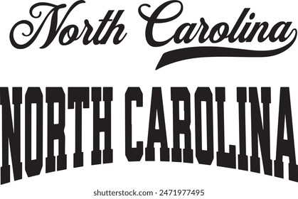 North Carolina USA Word Vector Illustration