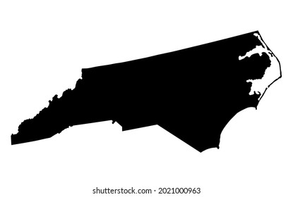 North Carolina vector black map silhouette