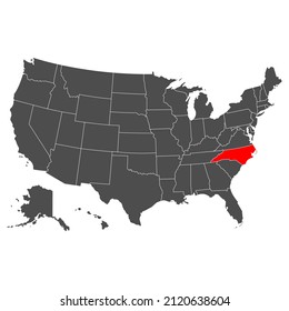 North Carolina vector map. High detailed illustration. Country of the United States of America. Flat style. Vector illustration