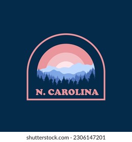 North Carolina vintage logo vector concept, icon, element, and template for company. Travel, explore, adventure logo.