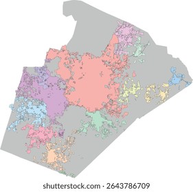 North Carolina Wake County City limits Map