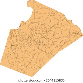 North Carolina Wake County Raleigh Major Roads Map