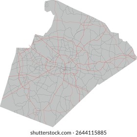 North Carolina Wake County Raleigh Major Roads and Highways Map