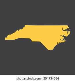North Carolina yellow border,map. Vector illustration EPS8.