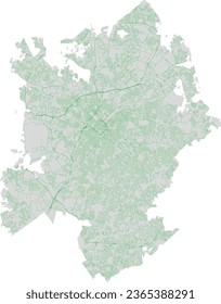 North Caroline Charlotte City map with Maintained Streets