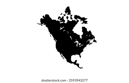 North and Central America countries, political map. Countries bordered by South America, Caribbean Sea, and by Arctic, Atlantic and Pacific Ocean. Canada, United States, Mexico, vector illustration