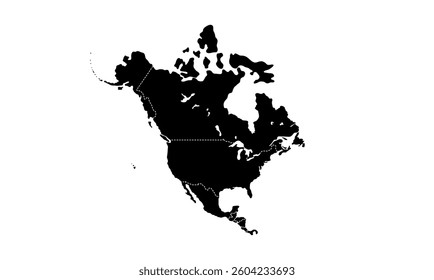 North and Central America countries, political map. Countries bordered by South America, Caribbean Sea, and by Arctic, Atlantic and Pacific Ocean. Canada, United States, Mexico, vector illustration