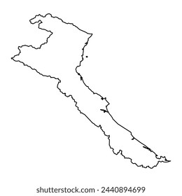 North Central Coast region map, administrative division of Vietnam. Vector illustration.