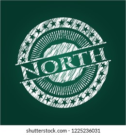 North with chalkboard texture