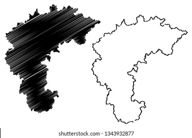 North Chungcheong Province (South Korea, Republic of Korea, ROK, Provinces of South Korea) map vector illustration, scribble sketch Chungcheongbuk-do map