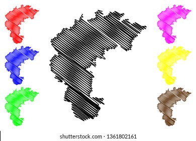 North Chungcheong Province (South Korea, Republic of Korea, ROK, Provinces of South Korea) map vector illustration, scribble sketch Chungcheongbuk-do map