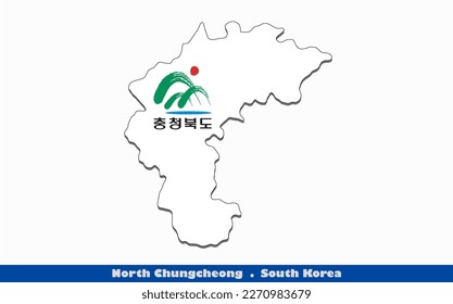 North Chungcheong Province in South Korea Flag Map