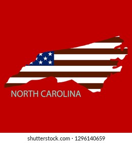 North Corolina State America Map Flag Stock Vector (Royalty Free ...