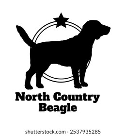 North Country Beagle dog silhouette,  dog, dog breeds, logo, vector, silhouette, logo design, animal, illustration, icon, sign, design, black,  symbol, pet