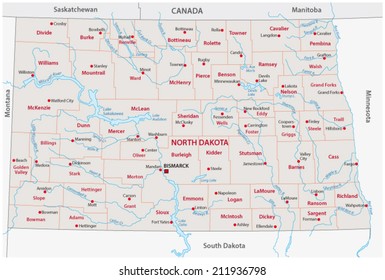 north dakota administrative map