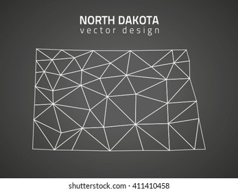 North Dakota black vector outline map