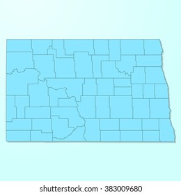 North Dakota blue map on degraded background vector