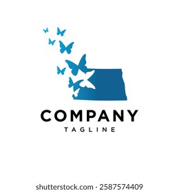 North Dakota Butterfly Logo Icon Vector