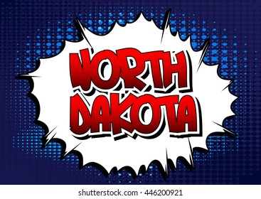 North Dakota - Comic book style word