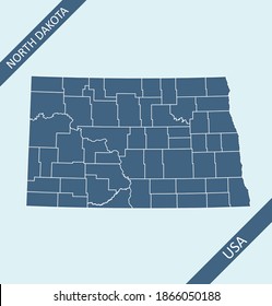 North Dakota County Map Outlines