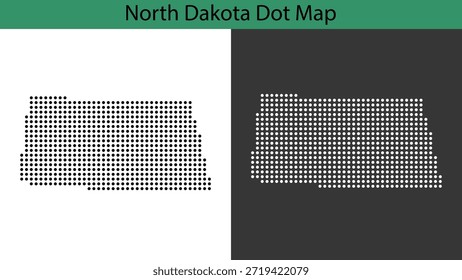 North Dakota dot maps vector illustration