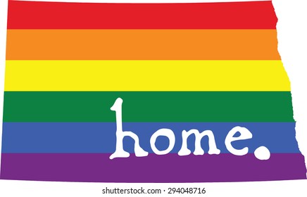 North Dakota gay pride vector state sign