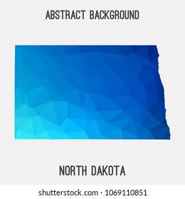 North Dakota map in geometric polygonal,mosaic style.Abstract tessellation,modern design background,low poly. Geometric cover, mockup. Vector illustration.