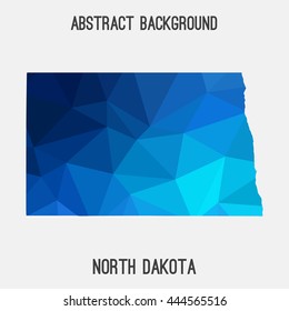 North Dakota map in geometric polygonal,mosaic style.Abstract tessellation,modern design background. Vector illustration EPS8