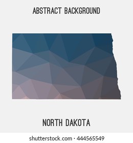 North Dakota map in geometric polygonal,mosaic style.Abstract tessellation,modern design background. Vector illustration EPS8