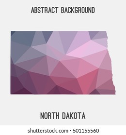 North Dakota map in geometric polygonal,mosaic style.Abstract tessellation,modern design background,low poly. Vector illustration.