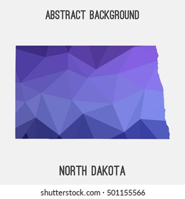 North Dakota map in geometric polygonal,mosaic style.Abstract tessellation,modern design background,low poly. Vector illustration.
