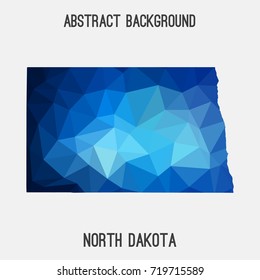 North Dakota map in geometric polygonal,mosaic style.Abstract tessellation,modern design background,low poly. Vector illustration.
