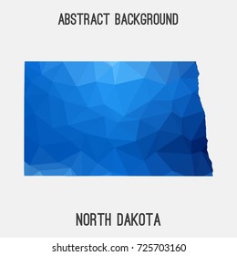 North Dakota map in geometric polygonal,mosaic style.Abstract tessellation,modern design background,low poly. Vector illustration.