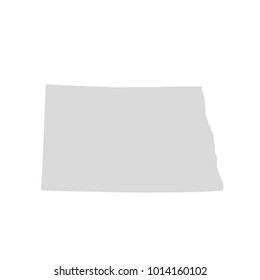 North Dakota map isolated on white background silhouette. North Dakota USA state.