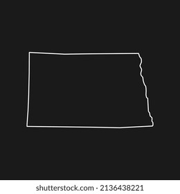 North Dakota map on black background