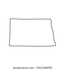 North Dakota map on white background