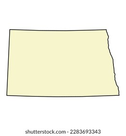 Mapa de Dakota del Norte, estados unidos de américa. Icono de concepto plano, ilustración vectorial.