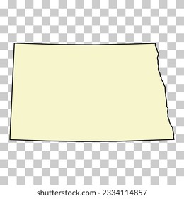Mapa de Dakota del Norte, estados unidos de américa. Icono de concepto plano, ilustración vectorial.